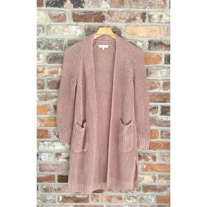 Lou & Grey Pink Knit Longline Cardigan Sweater Top, S